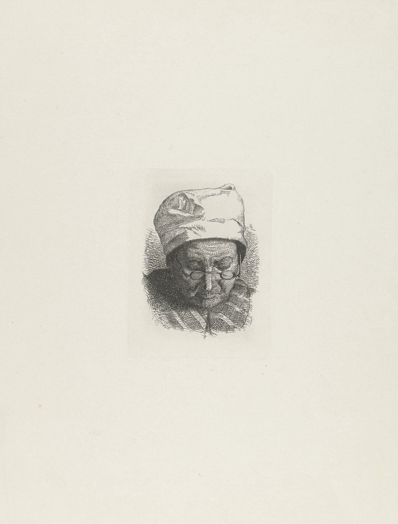 Detail of Head of an old woman with glasses and hat by A.C. Kramer