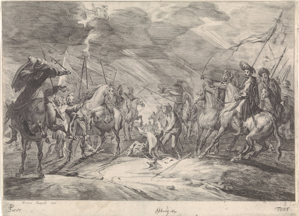 Detail of Battlefield Scene by Theodorus van Kessel