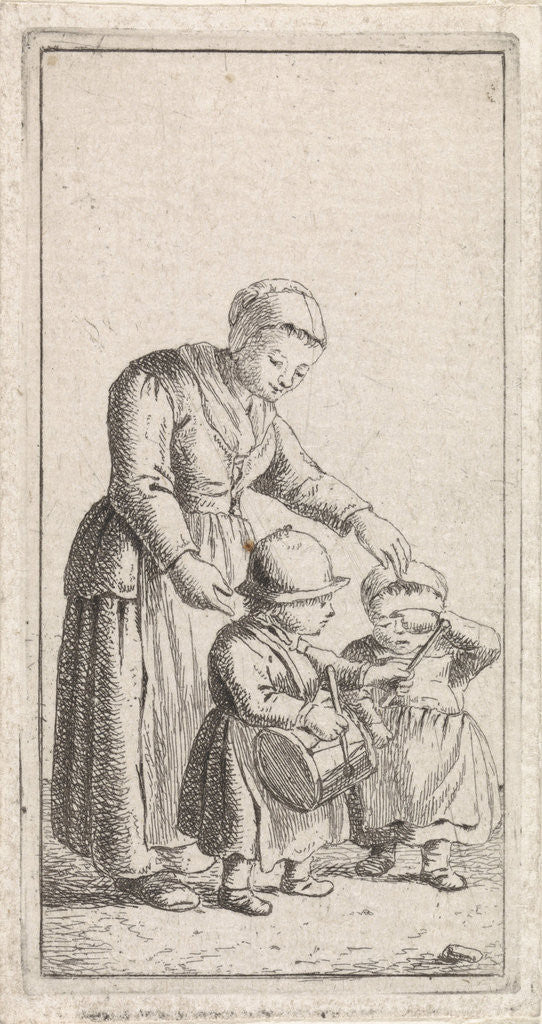 Detail of Woman with two children by Johannes Christiaan Janson