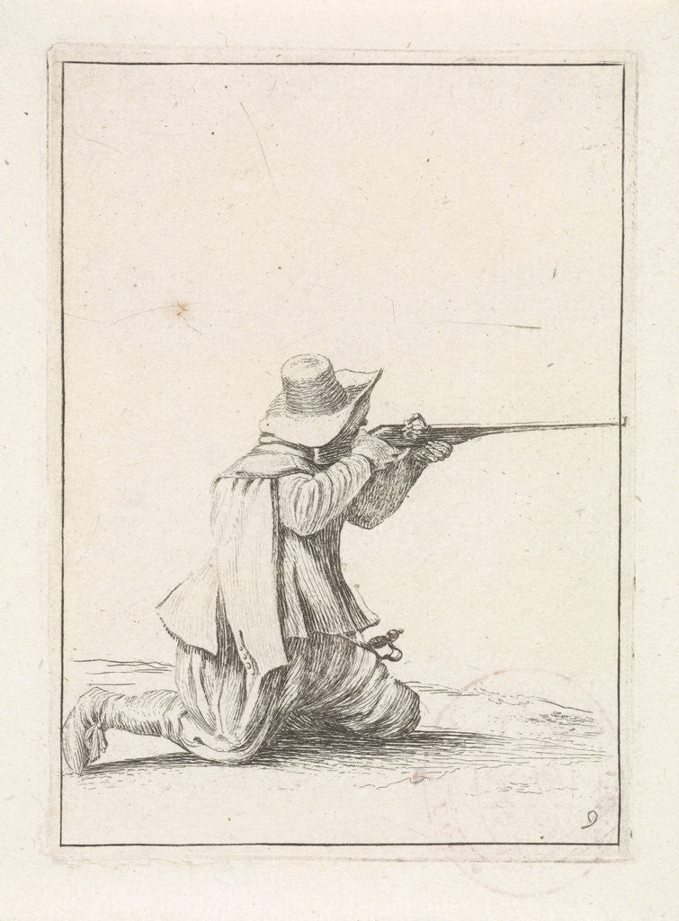 Detail of Kneeling soldier by Philips Wouwerman