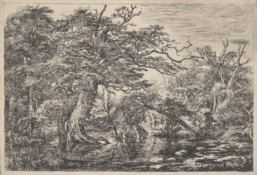 Detail of Travellers by Jacob Isaacksz. van Ruisdael