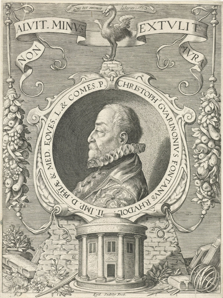 Detail of Portrait of Christoph Guarinonius Fontanus by Aegidius Sadeler