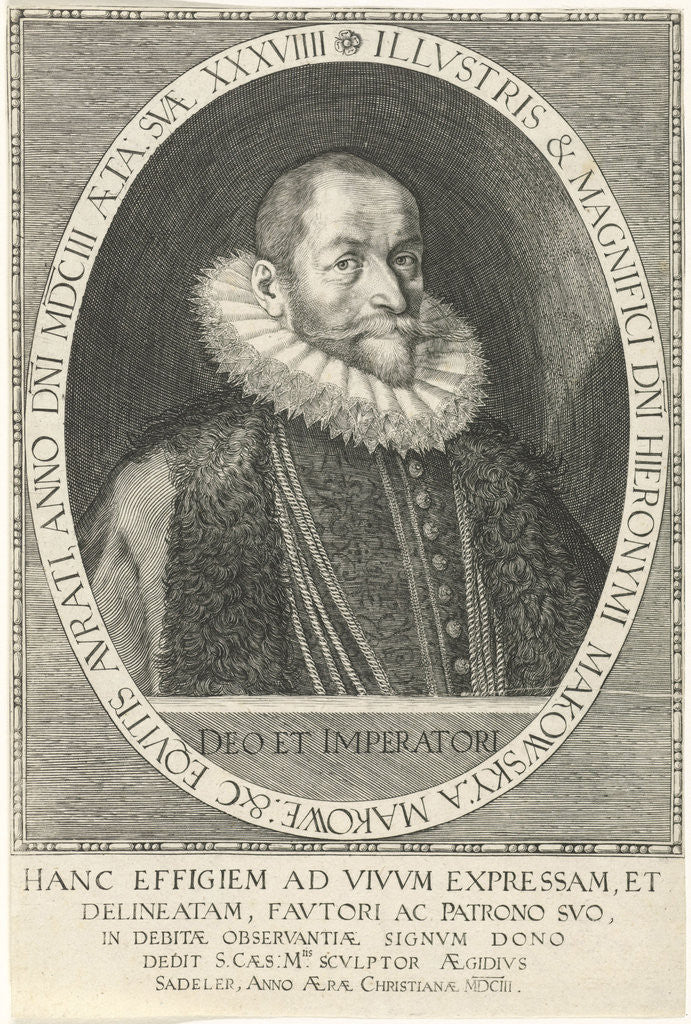 Detail of Portrait of Hieronymus Makowsky by Aegidius Sadeler