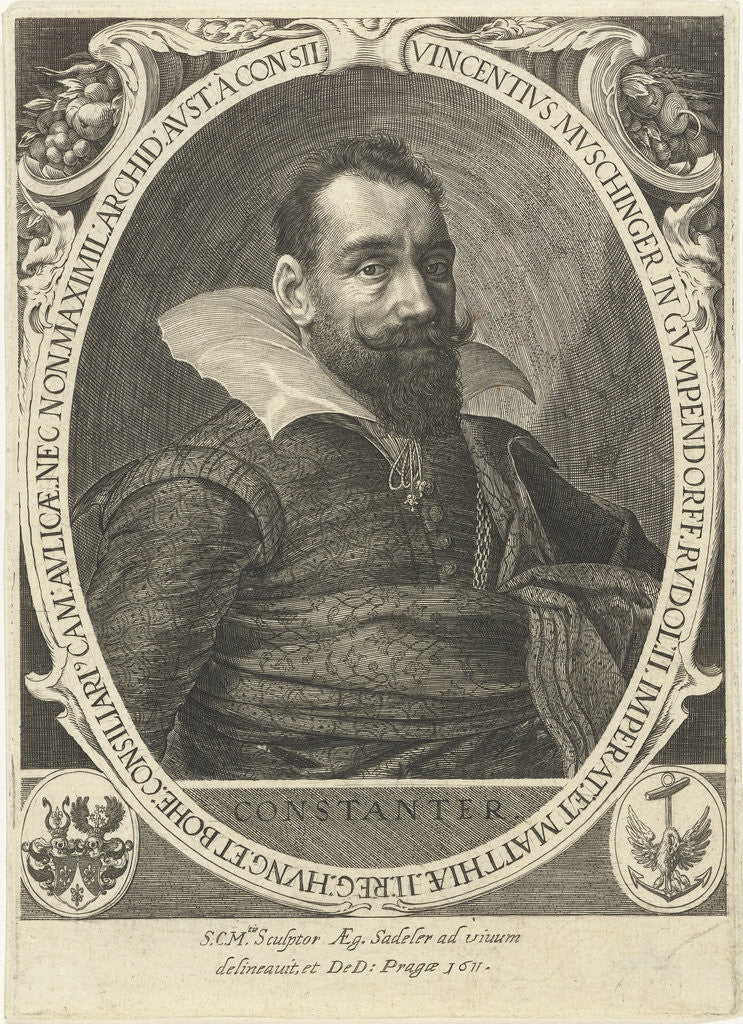Detail of Portrait of Vinzenz Musch Inger by Aegidius Sadeler