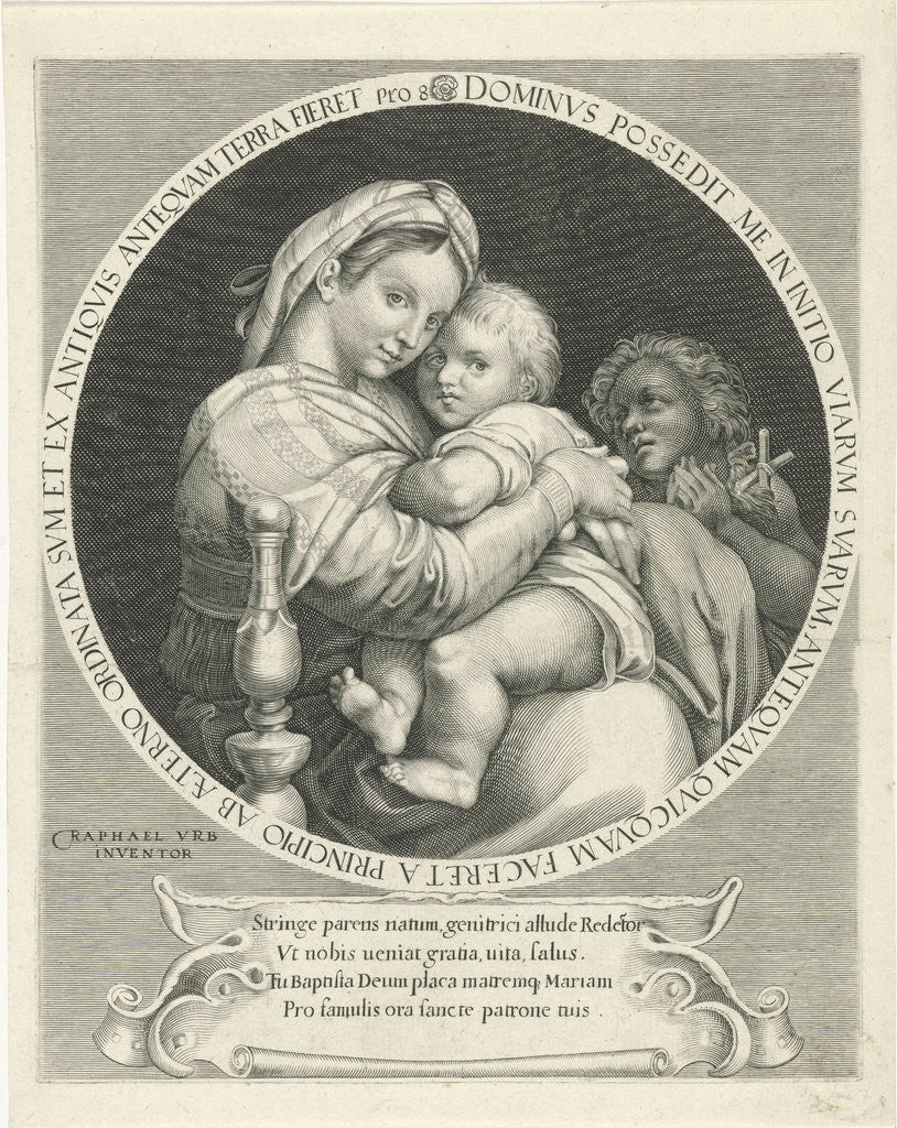 Detail of Mary and Child with John the Baptist by Aegidius Sadeler