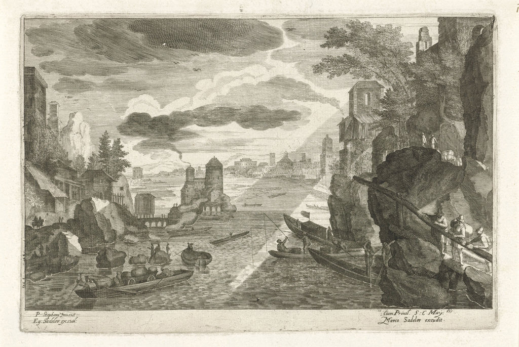 Detail of River Landscape by Aegidius Sadeler