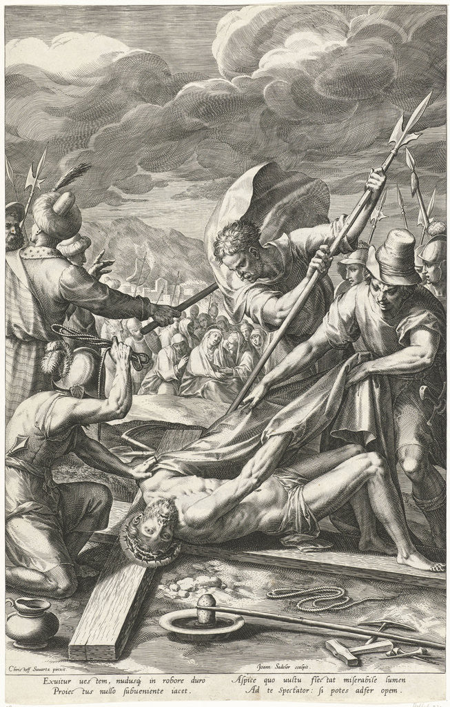 Detail of Christ stripped naked by the soldiers by Johann Sadeler I