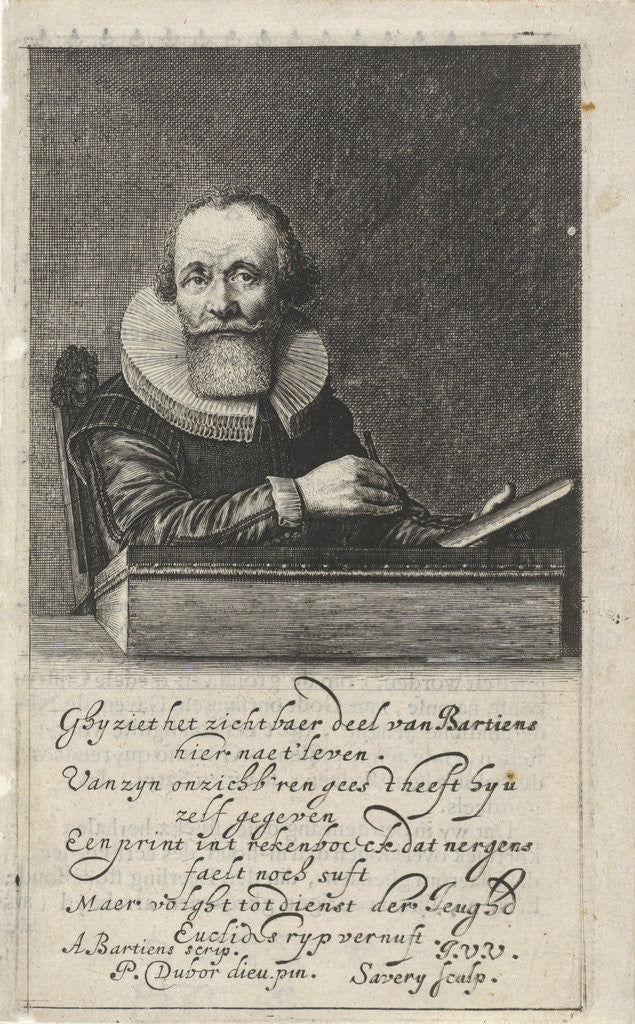 Detail of Portrait of the mathematician William Bartjens by Joost van den Vondel