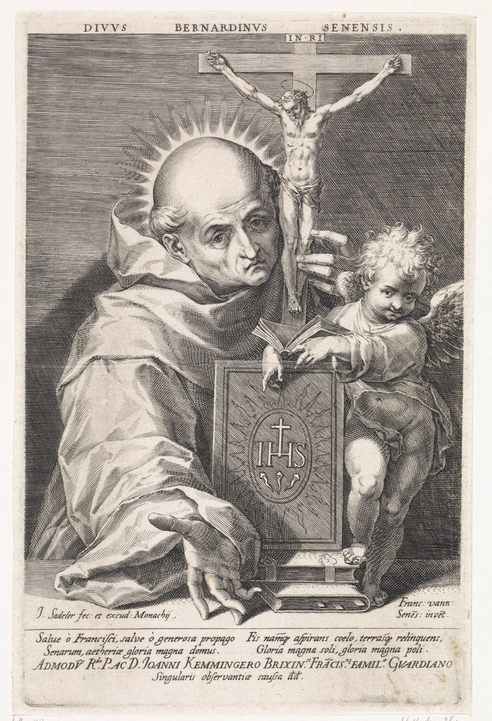 Detail of Saint Bernard of Siena by Johann Sadeler I