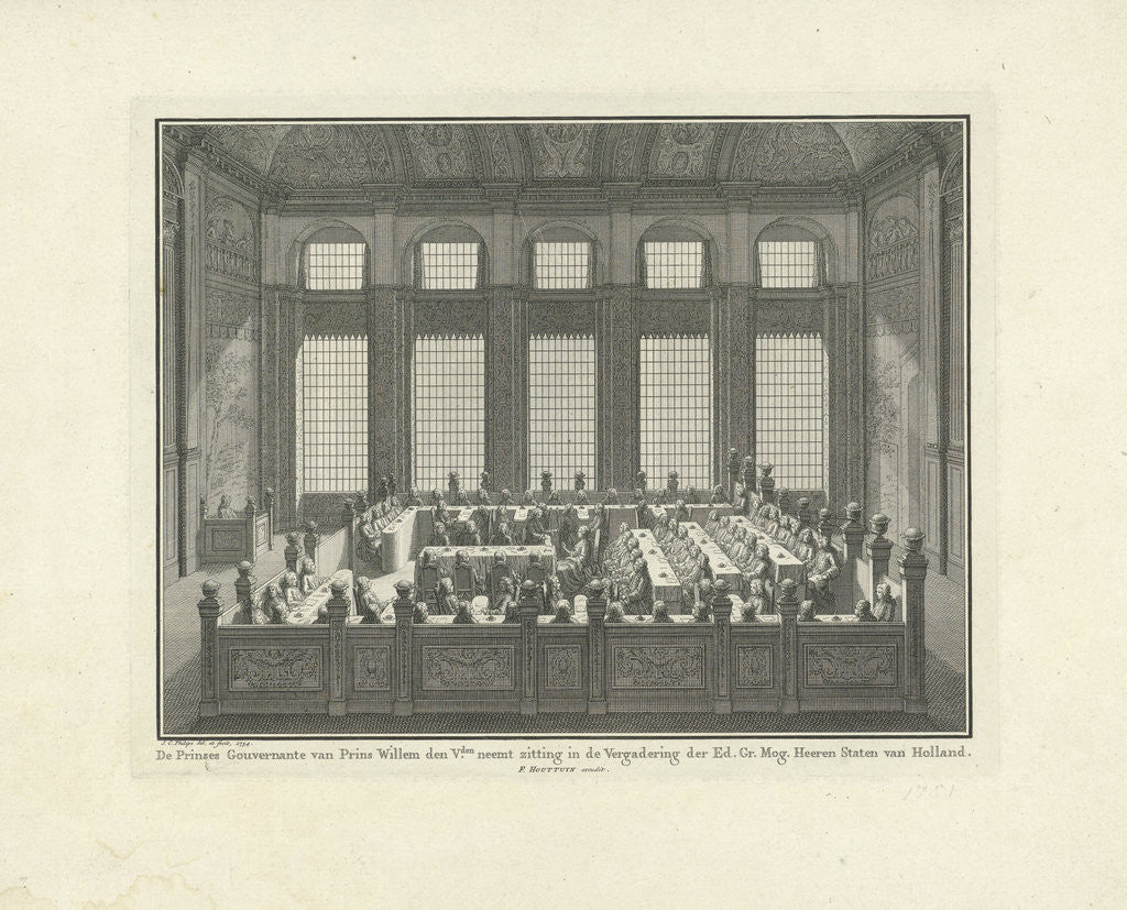 Detail of Princess Anna takes a seat in the meeting of the States-General by Jan Caspar Philips
