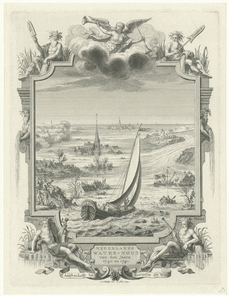 Detail of Flooded landscape by Jan Caspar Philips