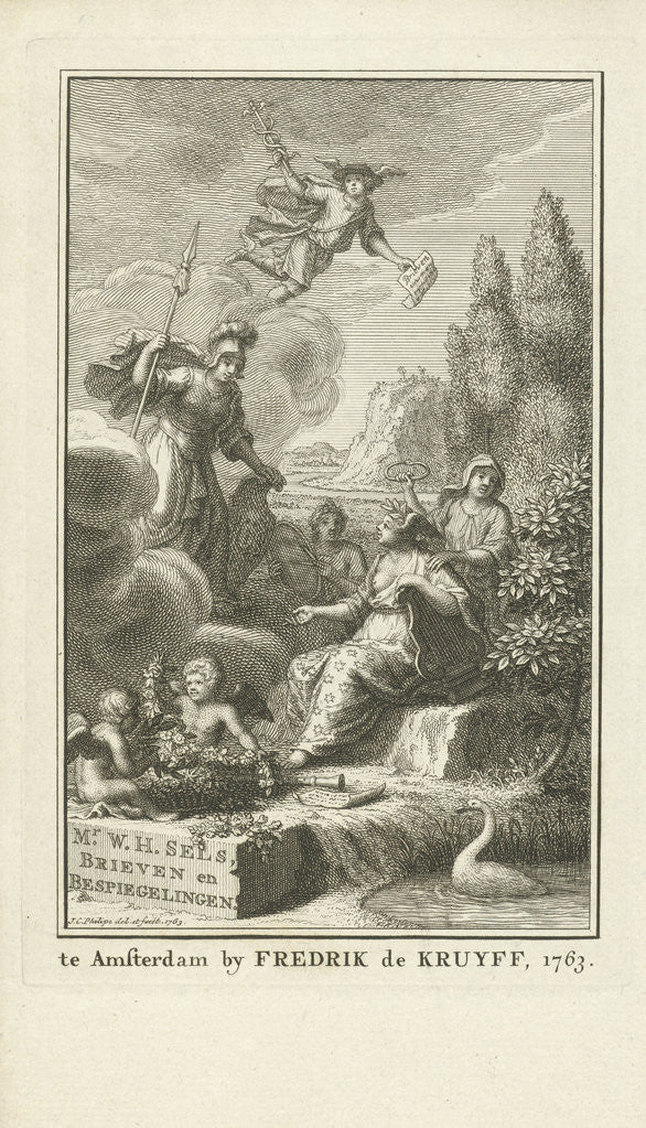 Detail of Poetry receives Minerva by Jan Caspar Philips