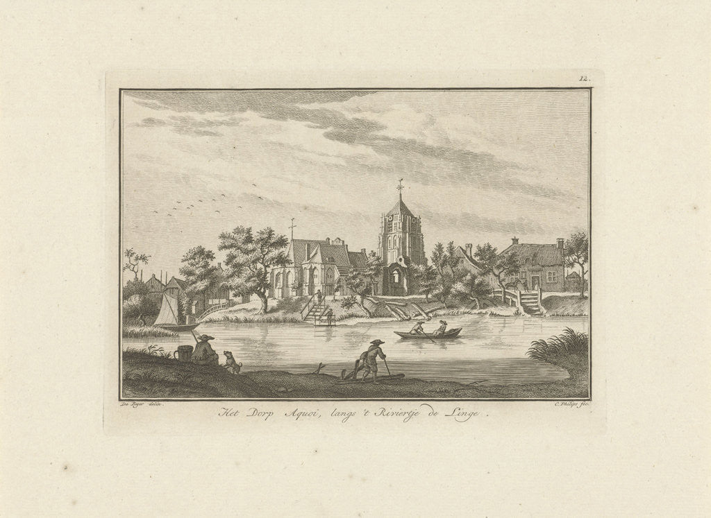 Detail of View of Acquoy The Netherlands by Caspar Jacobsz. Philips