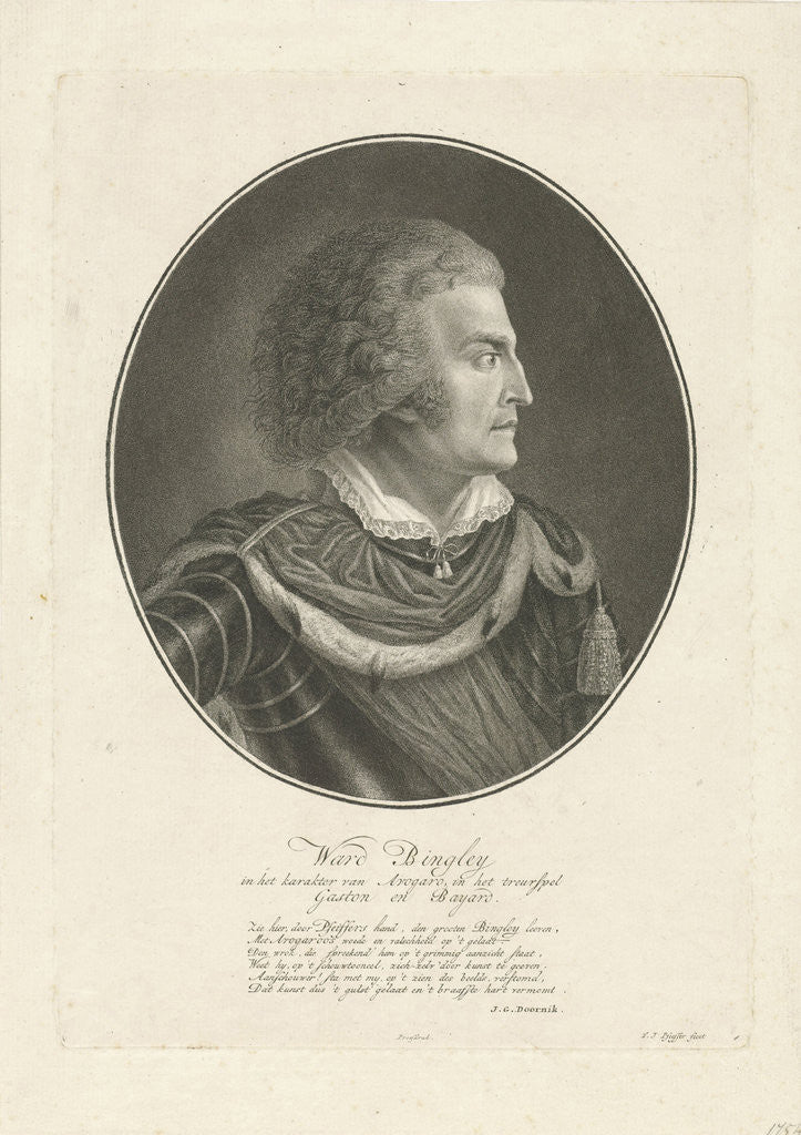 Detail of Portrait of Ward Bingley in the role of Avogaro by J.G. Doornik