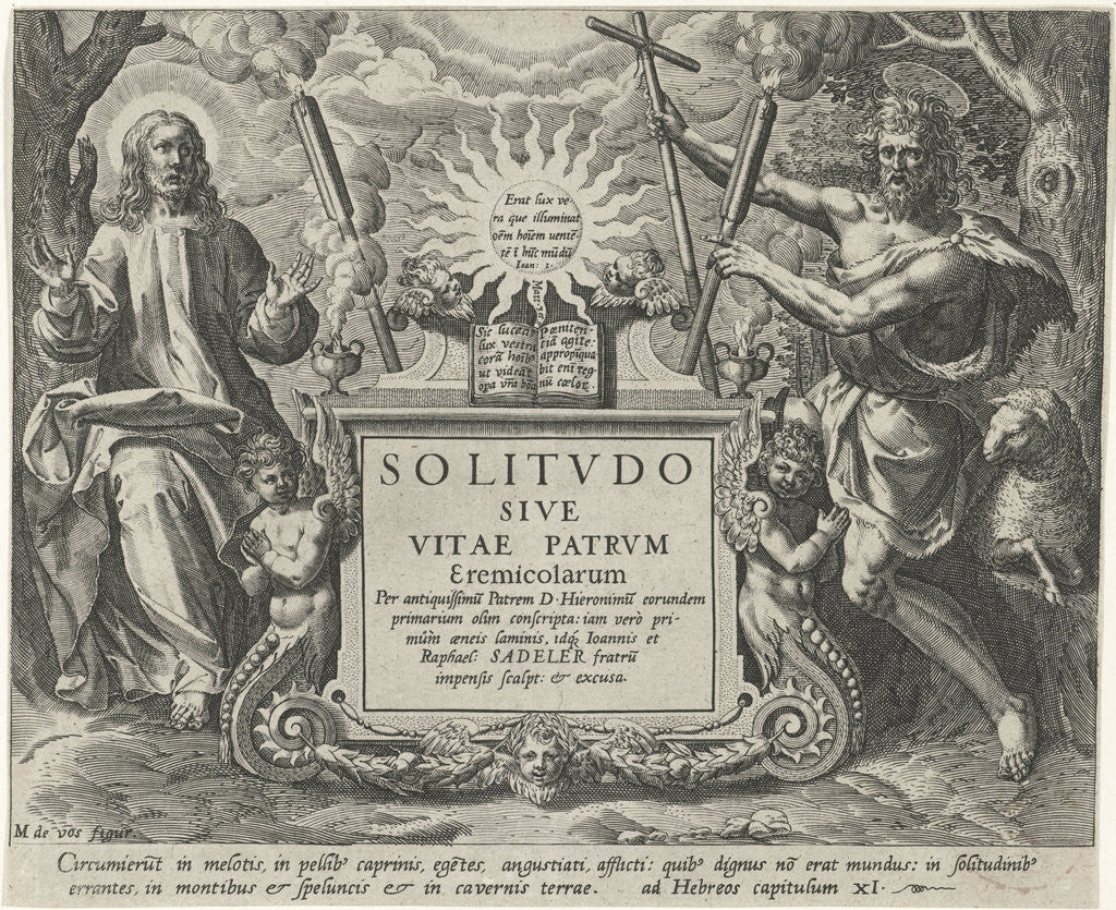 Detail of Christ and John the Baptist by Raphaël Sadeler I