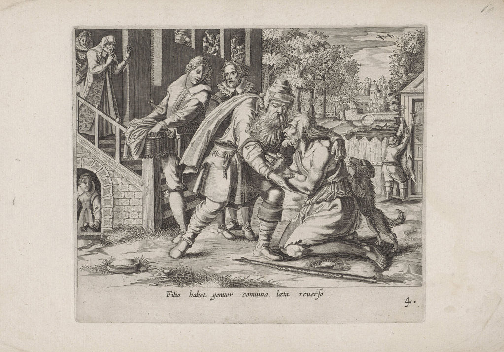 Detail of The return of the prodigal son by Salomon Savery