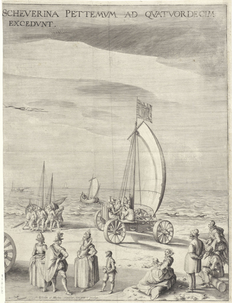 Detail of Sailing Chariot of Simon Stevin (right panel) by Anonymous