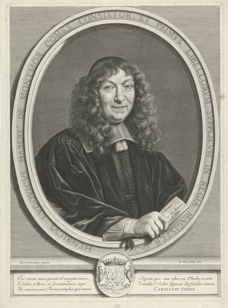 Detail of Portrait of Henri Louis Habert de Montmor by Carolus du Perier