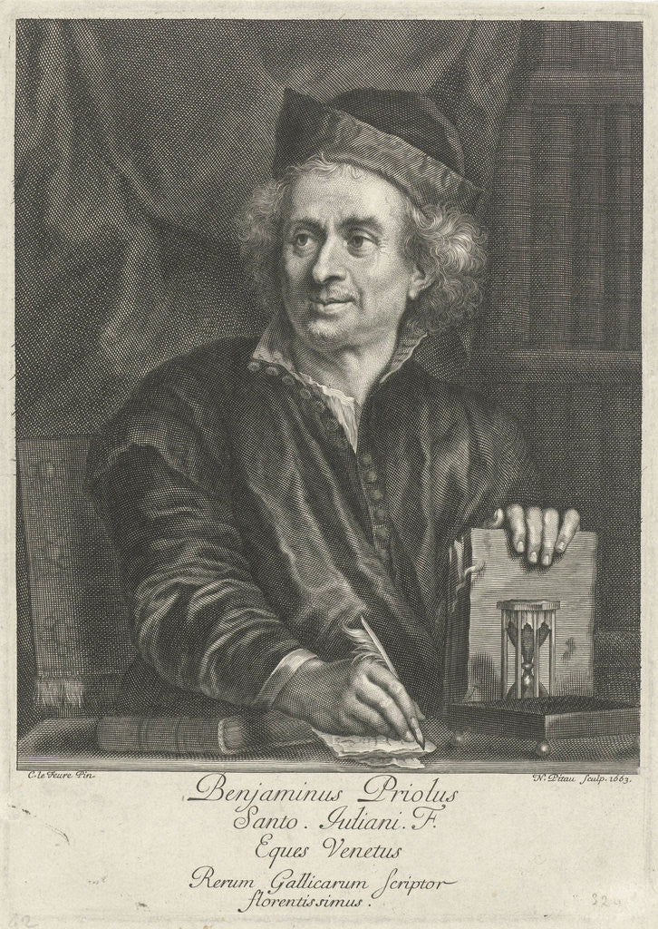 Detail of Portrait of Benjamin Priolo by Nicolas Pitau I