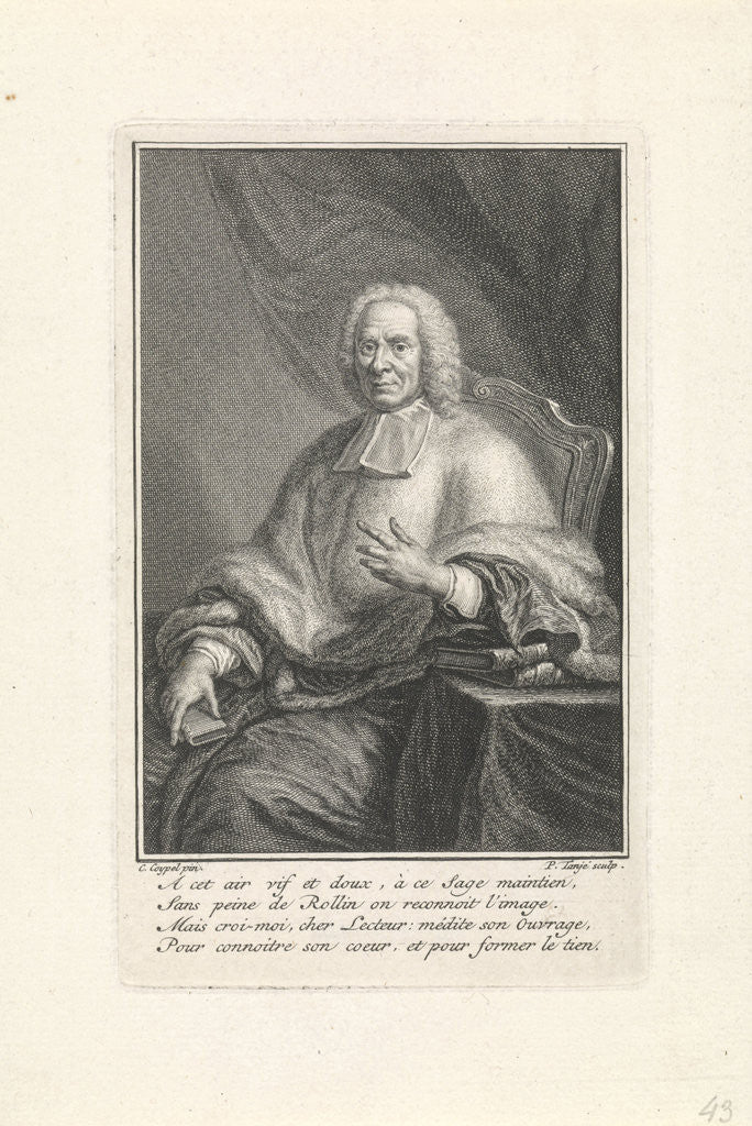 Detail of Portrait of Charles Rollin by Pieter Tanjé