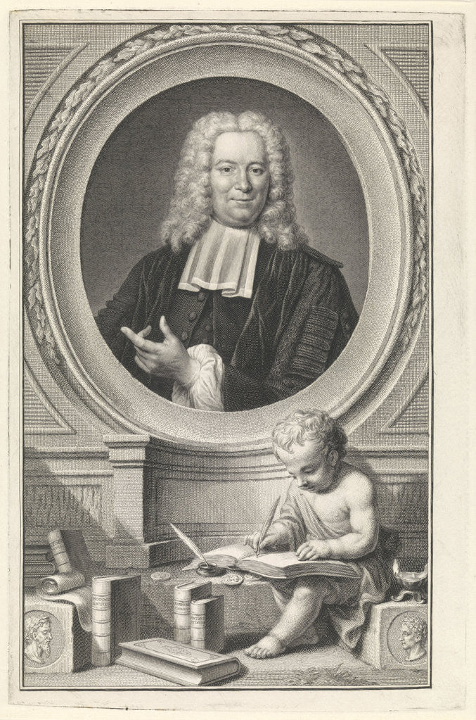 Detail of Portrait of Peter Wesseling by Jan Maurits Quinkhard