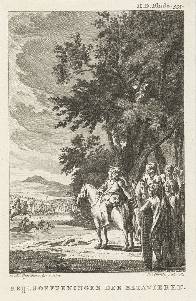 Detail of Batavians martial exercises by Harmanus Vinkeles