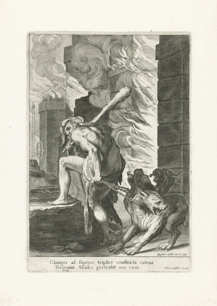 Detail of Hercules and Cerberus by Marcus Christoph Sadeler