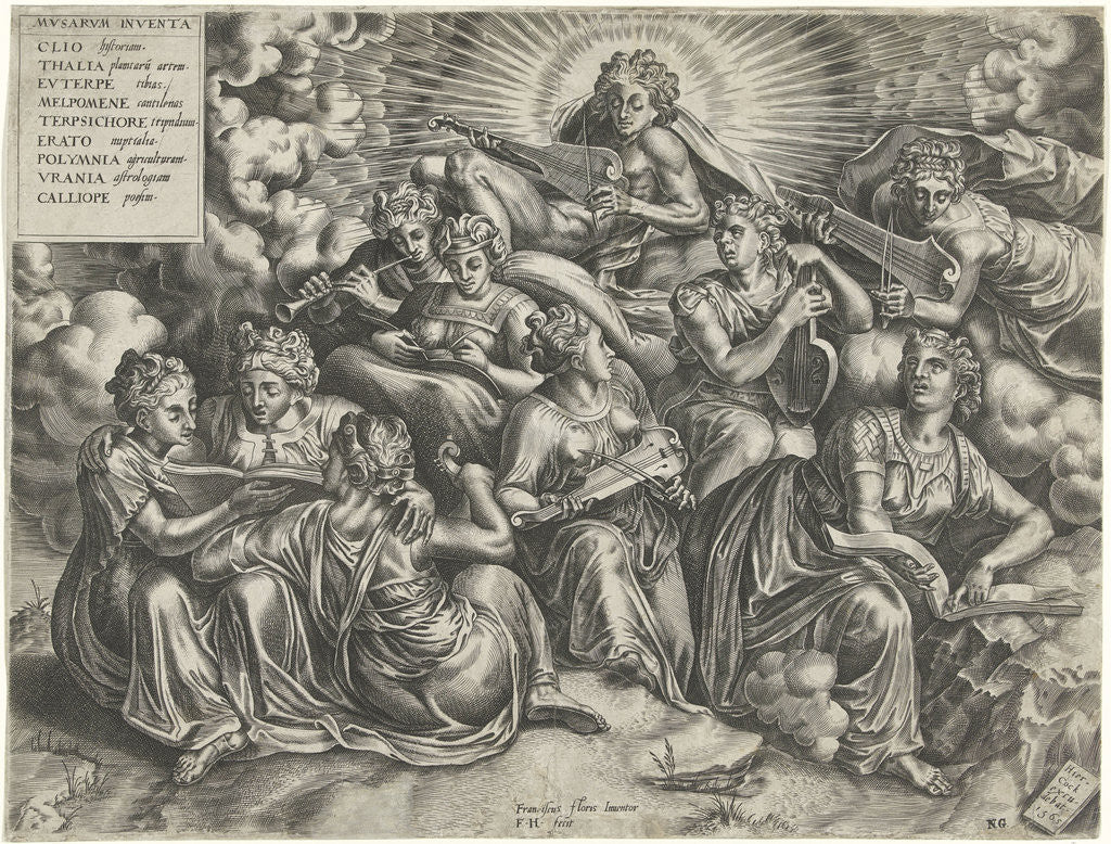 Detail of Apollo and the Muses by Hieronymus Cock