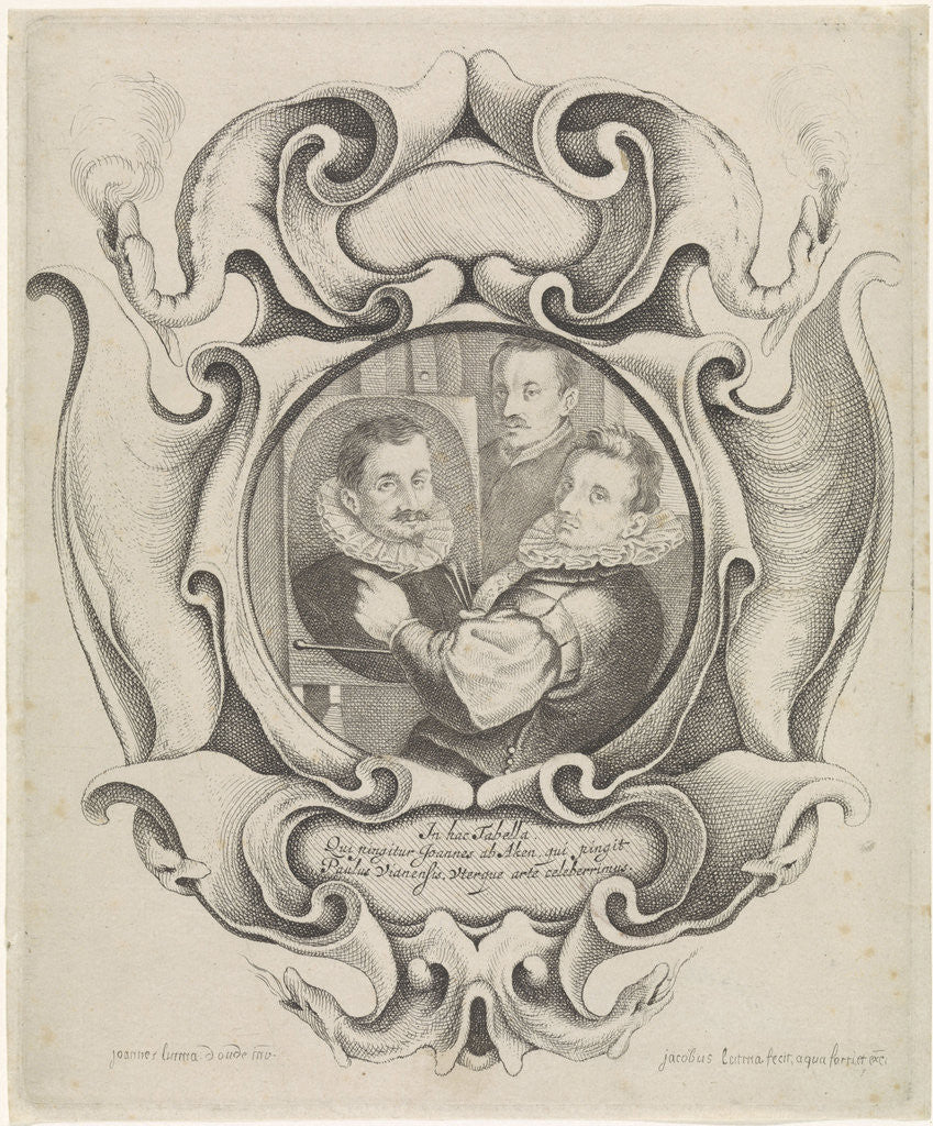 Detail of Painter portrays Paul Willemsz. van Vianen by Jacob Lutma