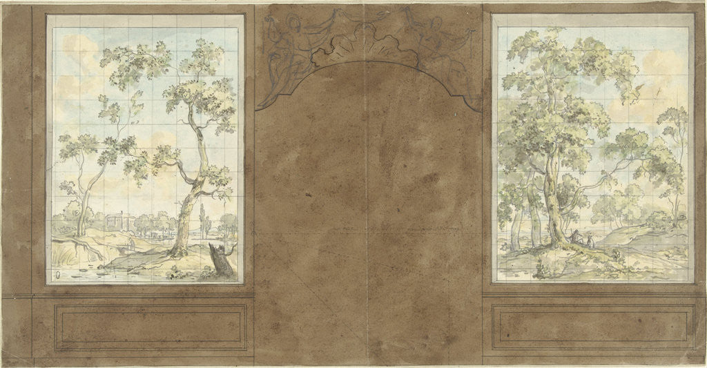 Detail of Design for chamber wall for Hall J. de Groot by Jurriaan Andriessen