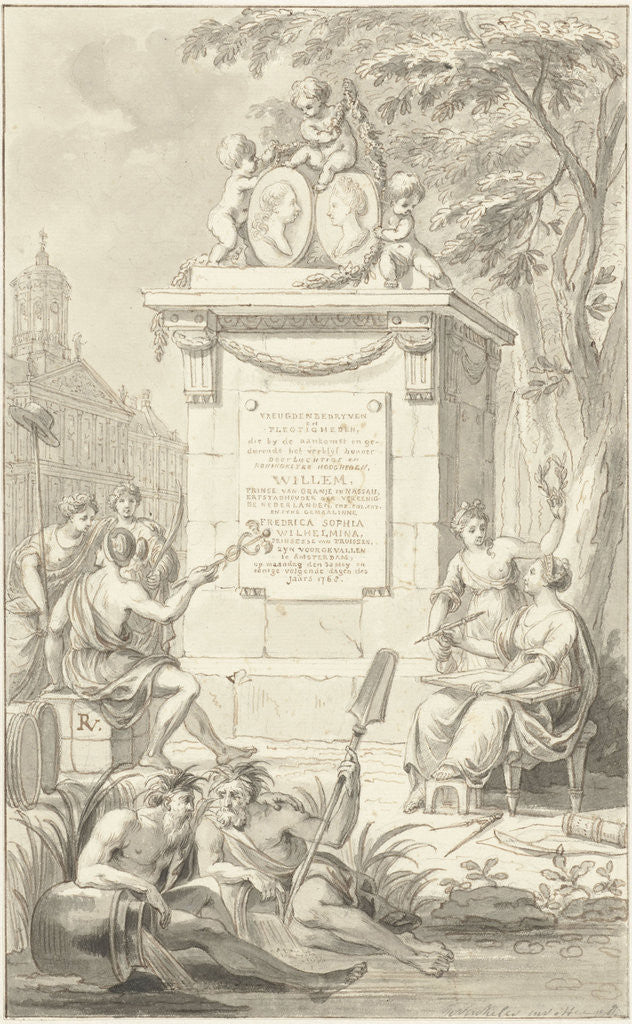 Detail of Design for the title page of Vreugdenbedryven en Plegtigheden by Reinier Vinkeles
