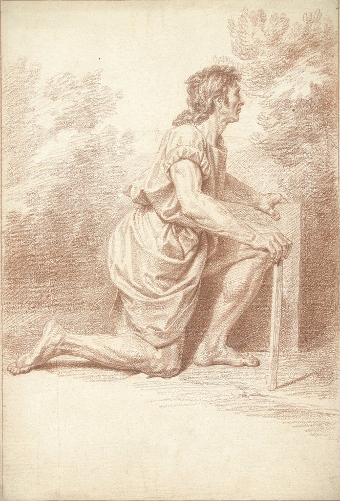 Detail of Kneeling man by Louis Fabritius Dubourg