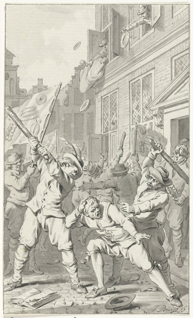 Detail of People's Anger in Alkmaar during the Cheese and Bread Riot by Jacobus Buys