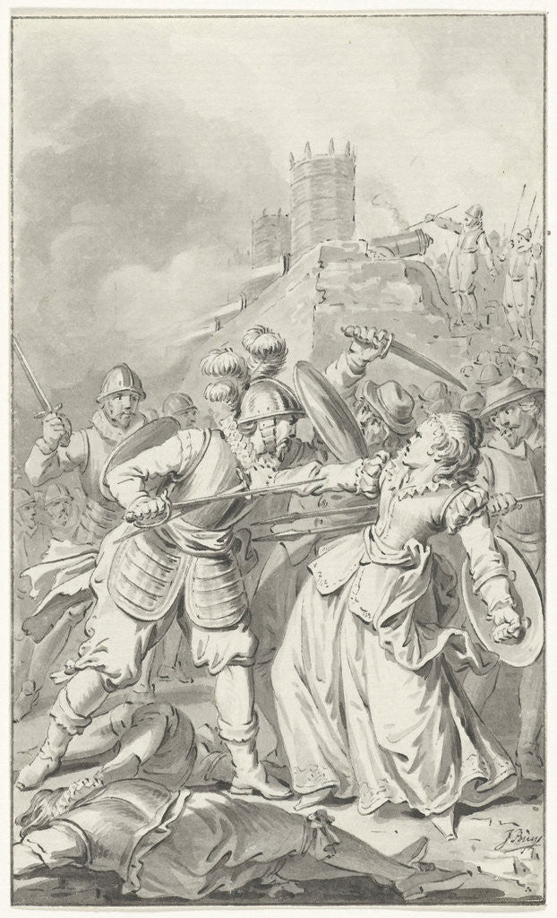 Detail of Princess Espinoy injured in the defense of Tournai by Jacobus Buys