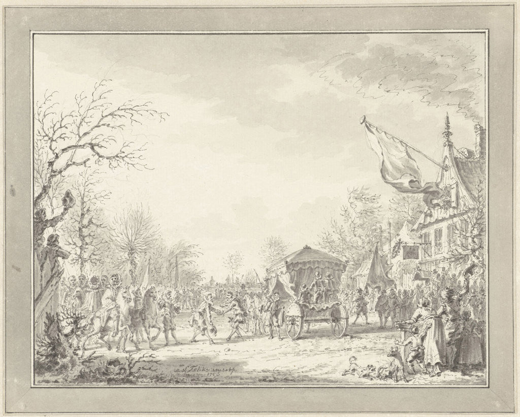 Detail of Arrival of five Spanish ambassadors by Simon Fokke