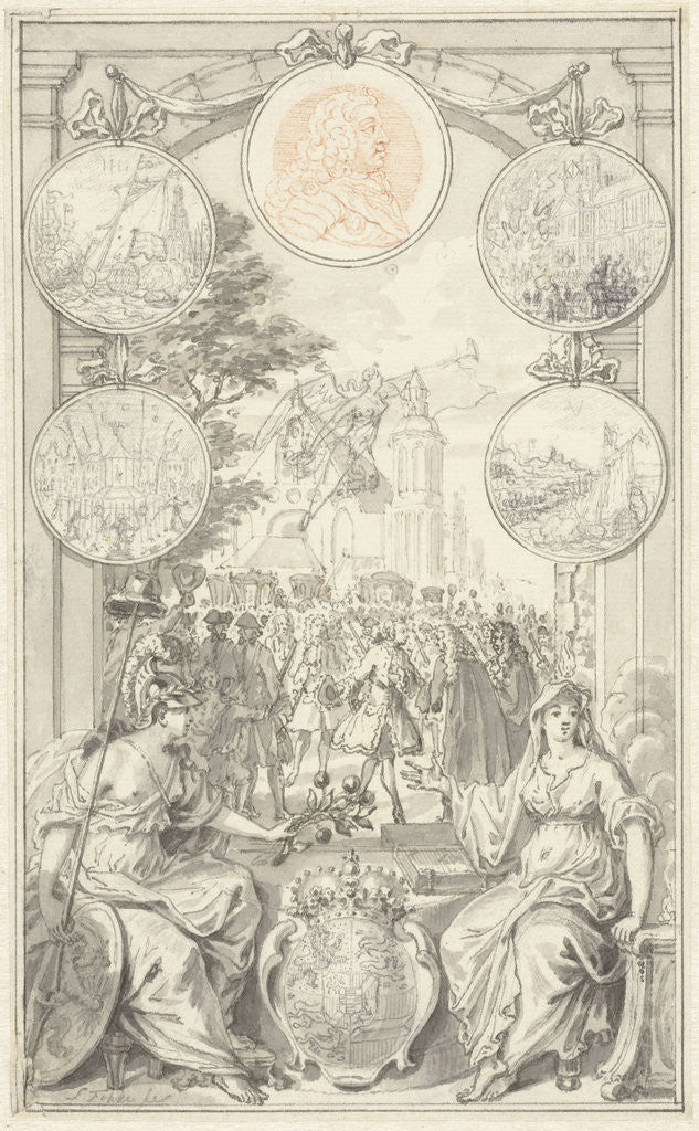Detail of Allegory with the arrival of William IV by Simon Fokke