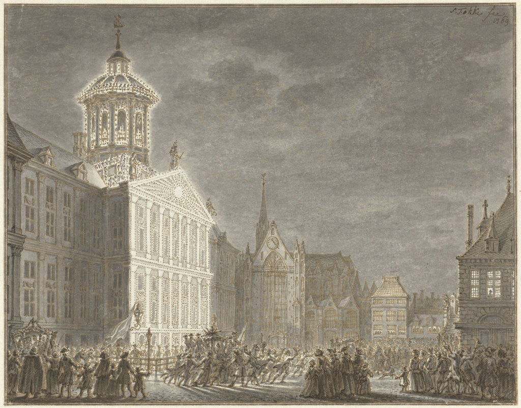 Detail of Illuminati of the City Hall for William V and Wilhelmina of Prussia by Simon Fokke