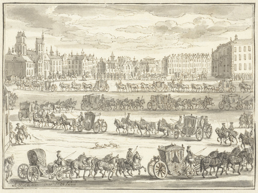 Detail of Entry of Cornelis Hop as ambassador in Paris France by Adolf van der Laan