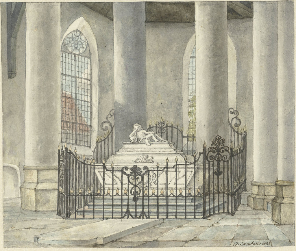 Detail of Gravestone of Catharina Alida van der Dussen by Gerrit Lamberts