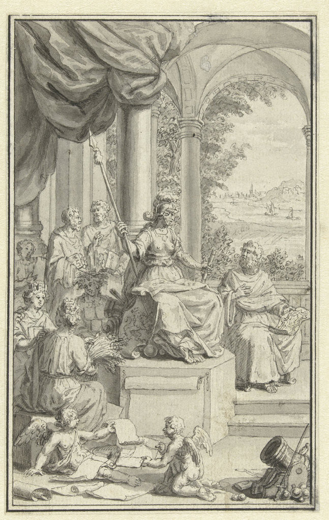 Detail of Design for title page for Present State of the United Netherlands, Part II by Anonymous