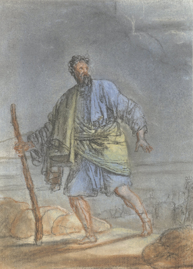 Detail of Running man with stick by Anonymous