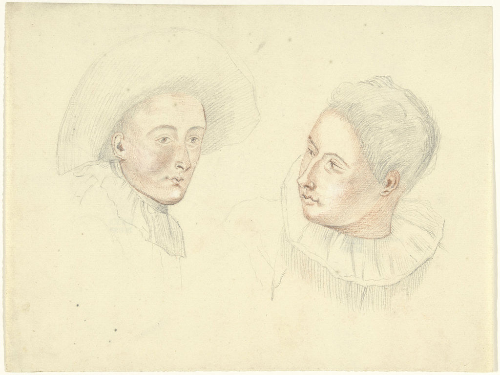 Detail of Two mans head by Anonymous