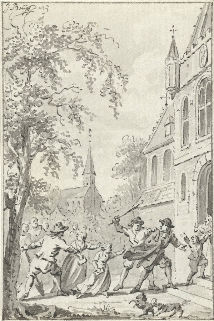Detail of Assaulting Reformed near Vaals The Netherlands by Jacobus Buys