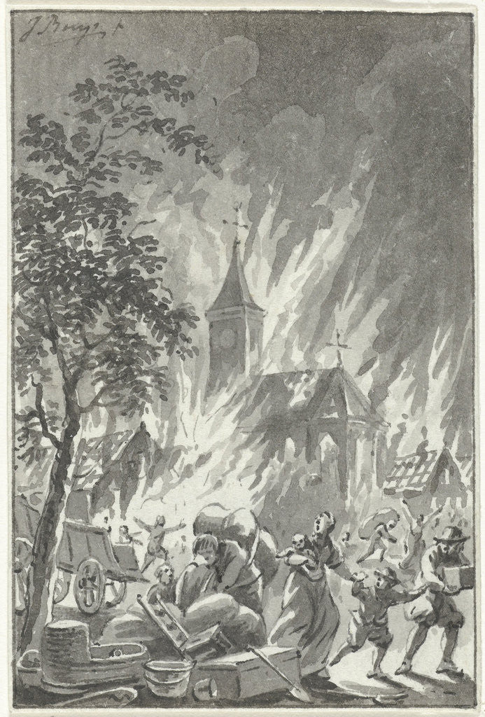 Detail of Heavy fire Hilversum The Netherlands by Jacobus Buys
