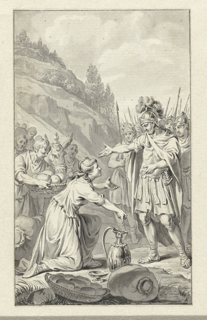 Detail of David and Abigail by Jacobus Buys