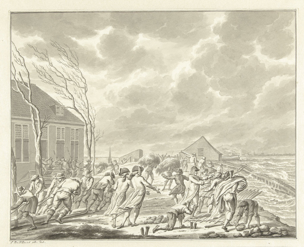 Detail of Flooding Diemerzeedijk in Amsterdam by Jan Bulthuis