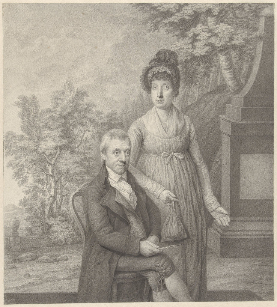 Detail of Self Portrait of Johannes Cornelis Mertens with his wife by Johannes Cornelis Mertens