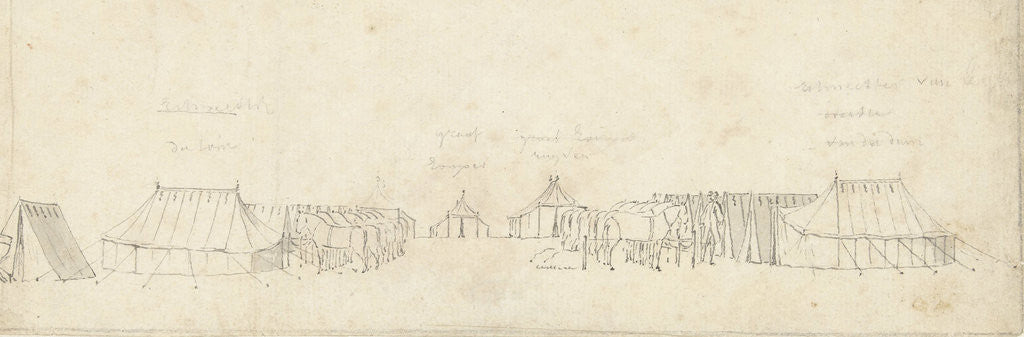Detail of The cavalry camp Malieveld to The Hague by Cornelis Pronk