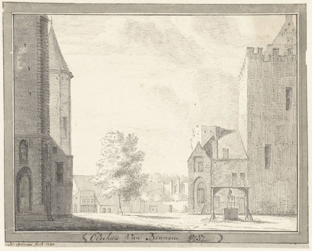 Detail of Courtyard of the Oldehuis or castle to Vollenhove The Netherlands by Hendrik Spilman