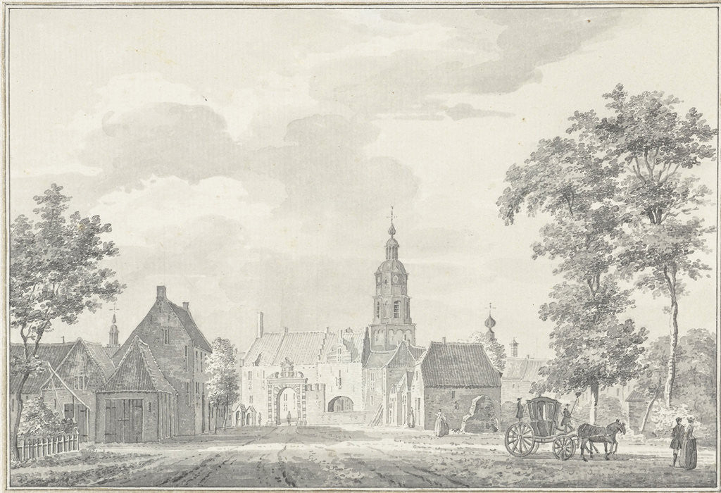 Detail of View of one of the city gates of Buren The Netherlands by Pieter Jan van Liender
